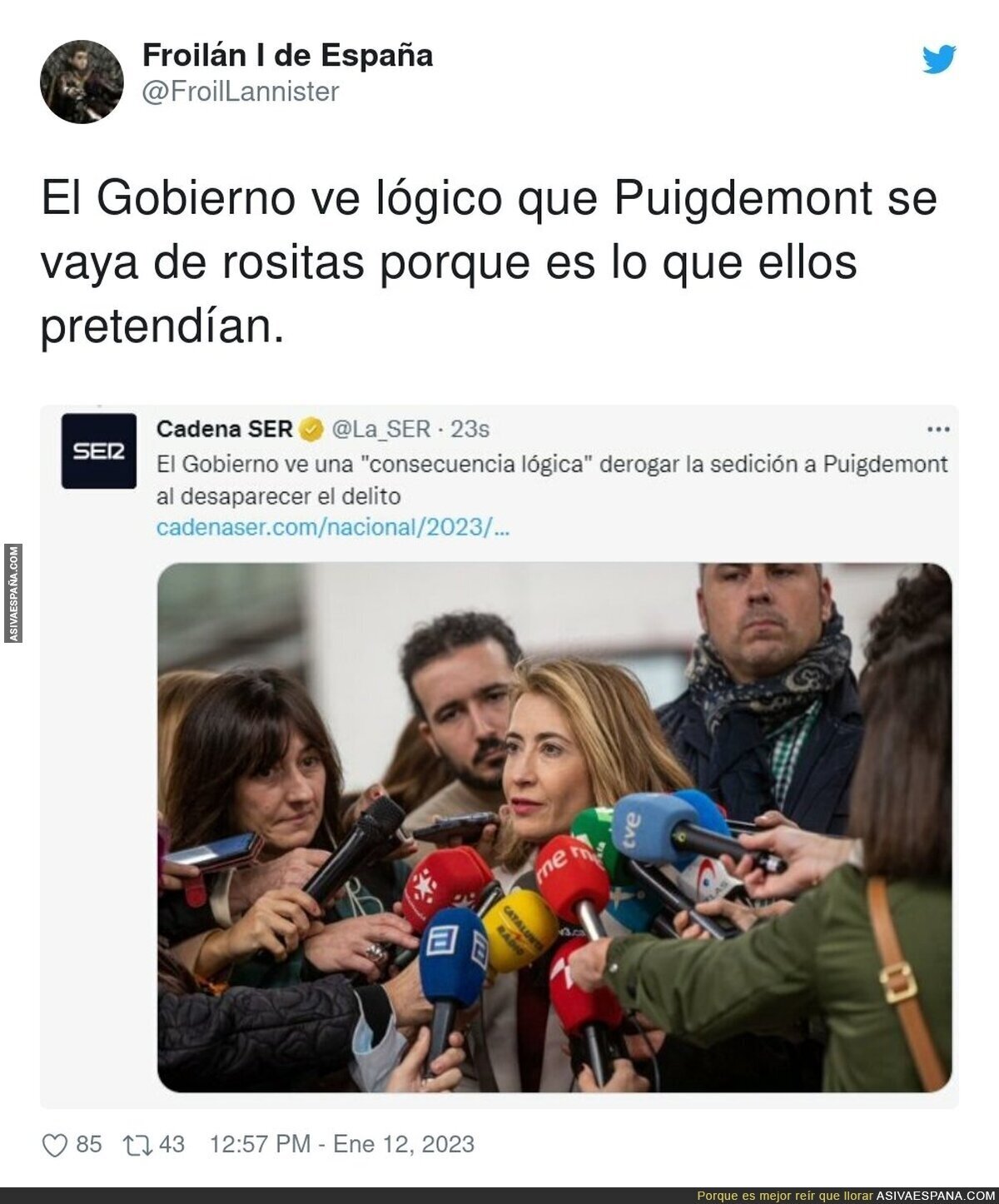 Puigdemont el mejor amigo de Pedro Sánchez