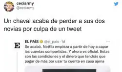 Un tuit de Netflix sobre compartir cuentas desencadena en un descubrimiento de cuernos