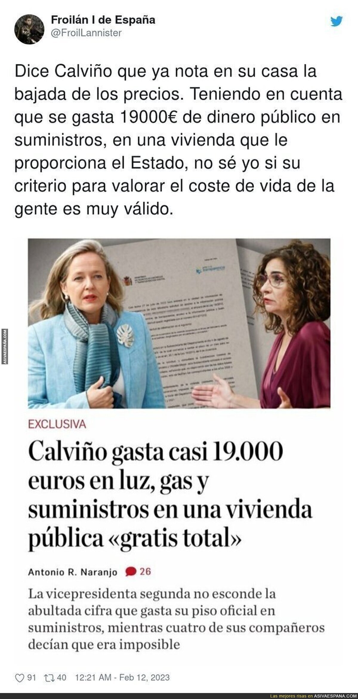 Calviño vive la vida a todo trapo