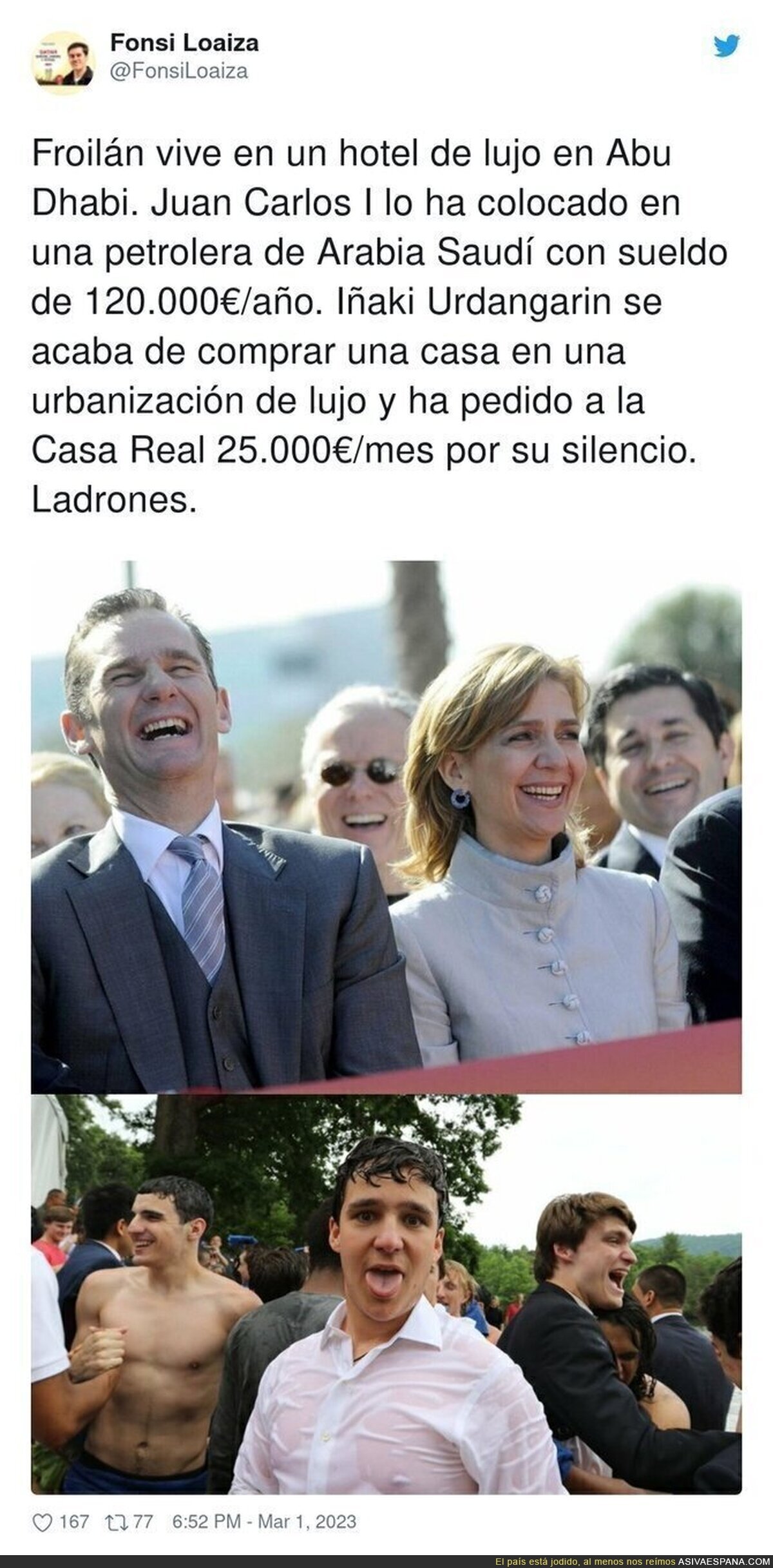 Lo peor es que hay gente que defiende a la Casa Real después de esto