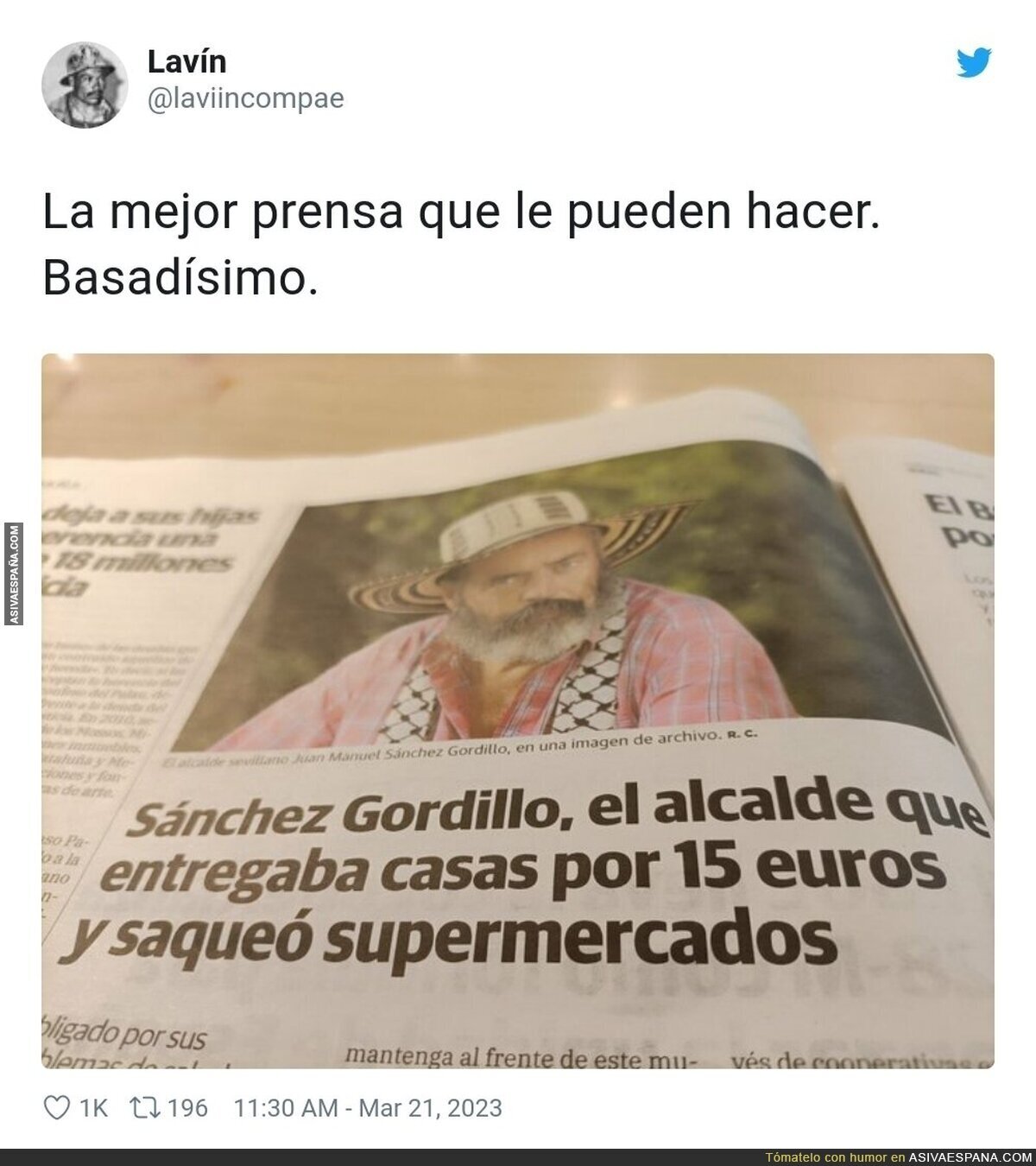 Lo mejor que podían decir de Sánchez gordillo