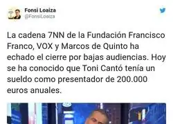 El sueldazo de estrella de Toni Cantó