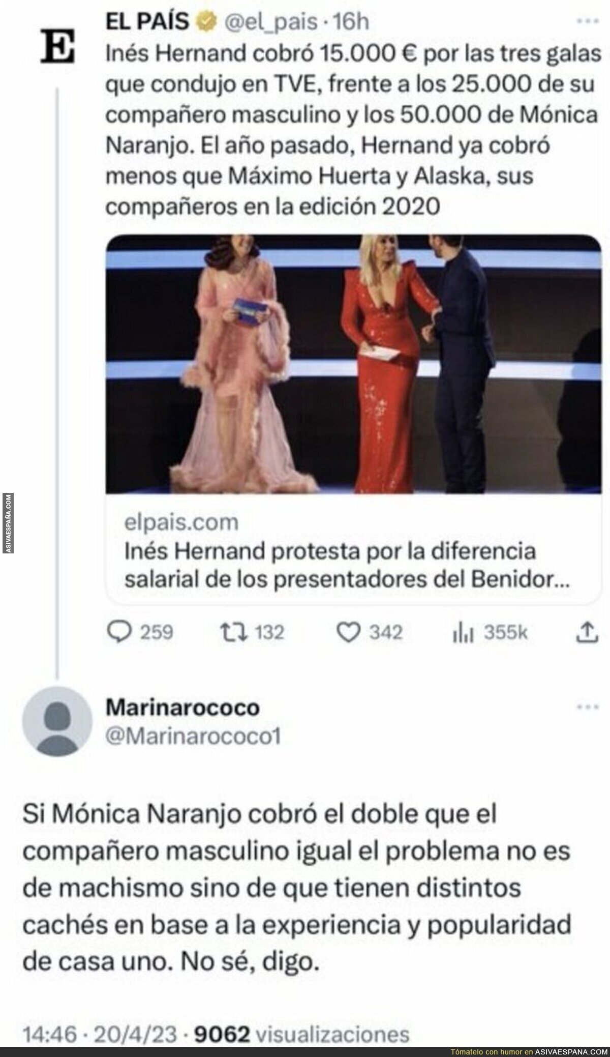 El gran revés a Inés Hernand por cobrar menos que Mónica Naranjo
