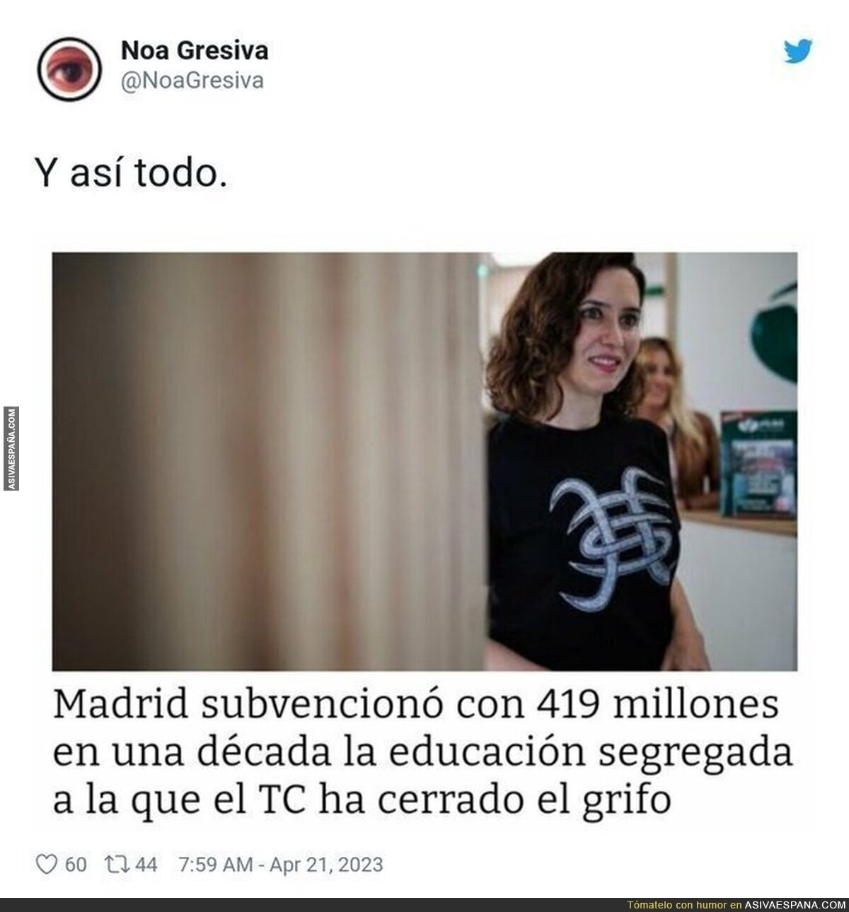 No sorprende esto de Isabel Díaz Ayuso