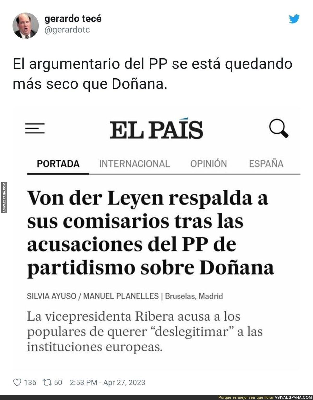 Von der Leyen da la espalda al PP