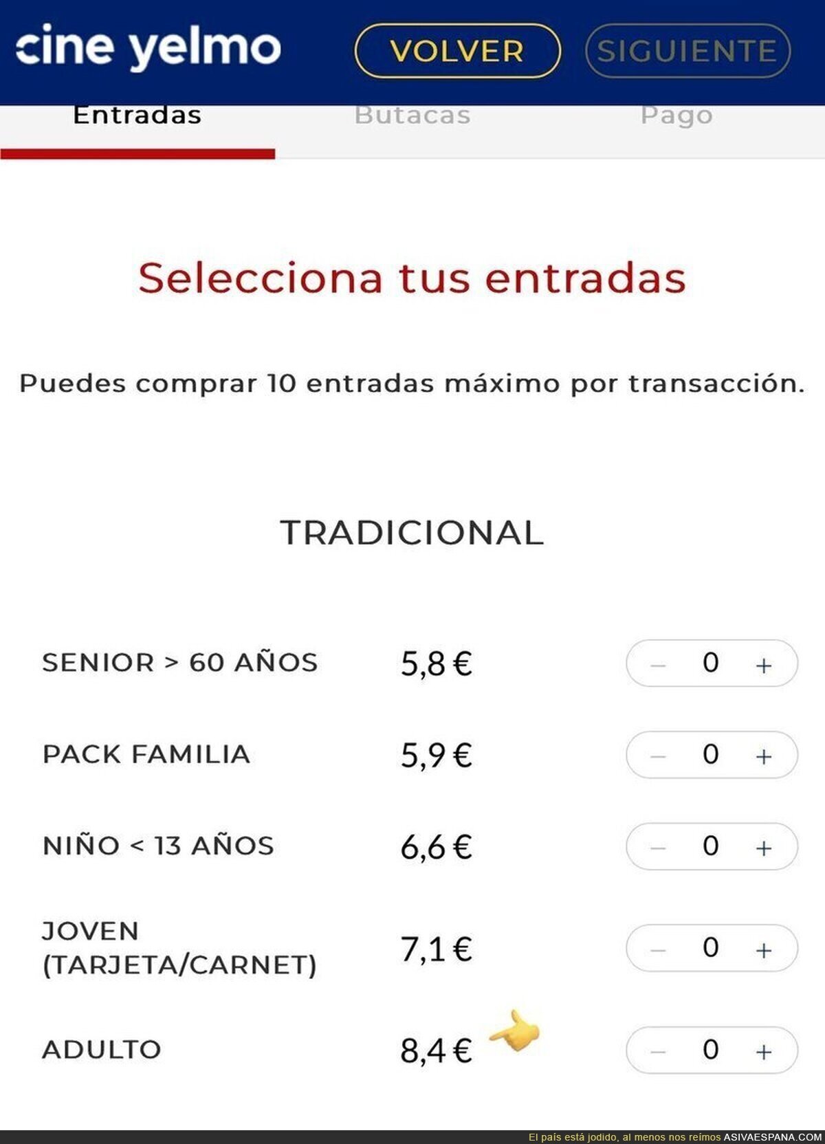 ¿Oye lo de que el cine ya cueste casi 9€ la entrada qué tipo de broma es?, por @kansaita_