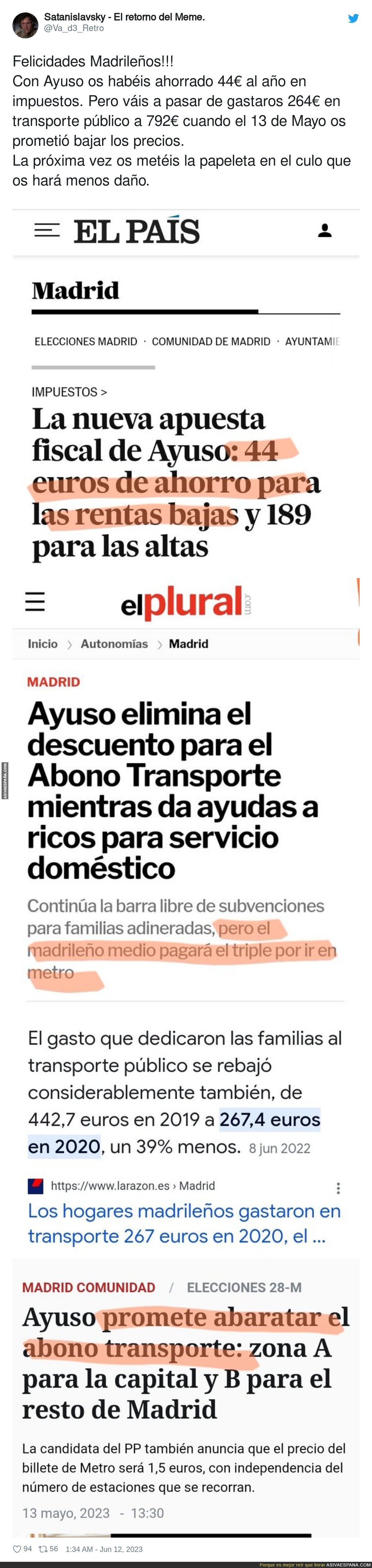 Las promesas que no se cumplen de Ayuso