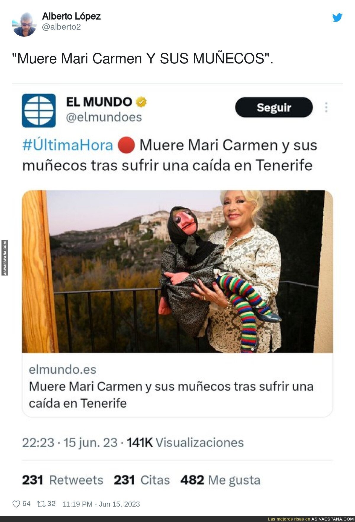 Nombre: Mari Carmen Apellido: Y sus Muñecos