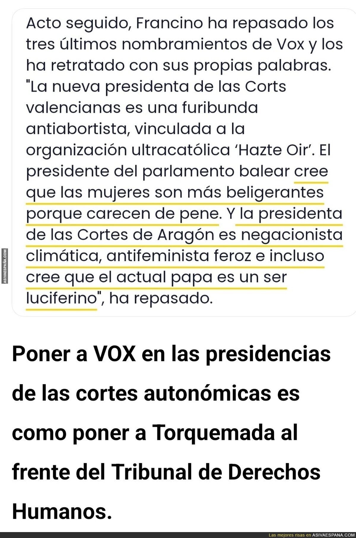 VOX "moderando" la actividad parlamentaria