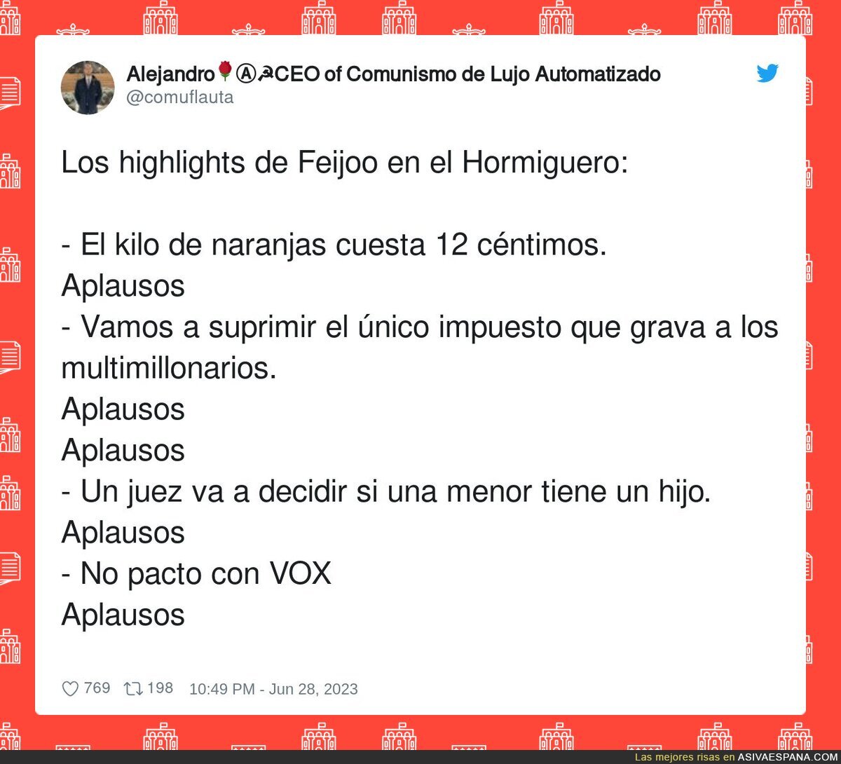 Aplausos para Feijóo