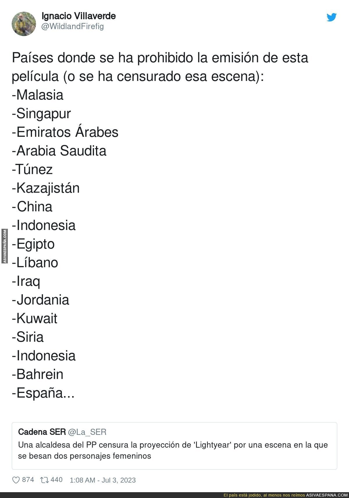 Hemos entrado en lista de países un poco dudosos...