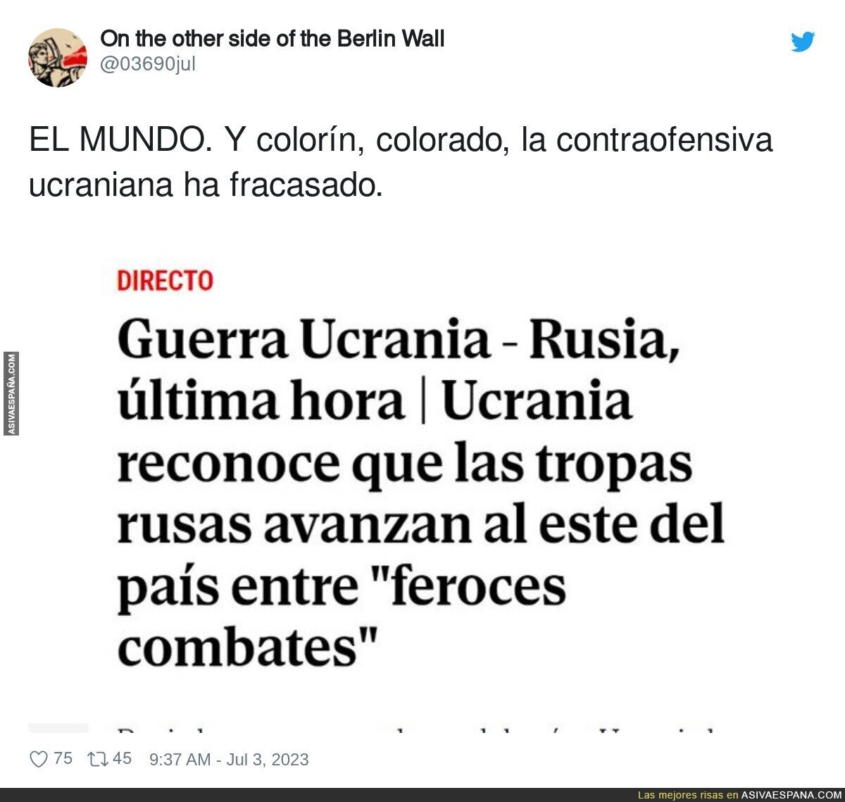 Como debe estar el conflicto para que El Mundo ya lo vea negro