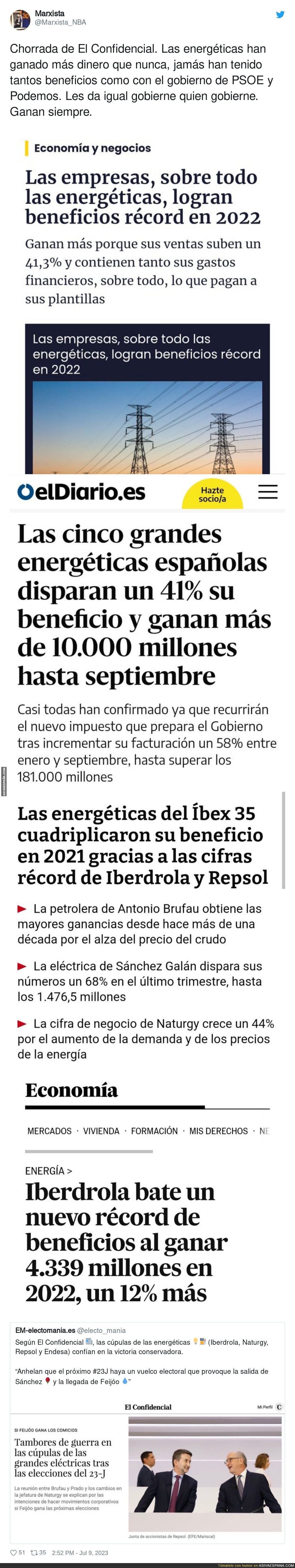 Las energéticas siempre ganan