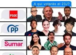 Las celebridades que votarían a cada partido