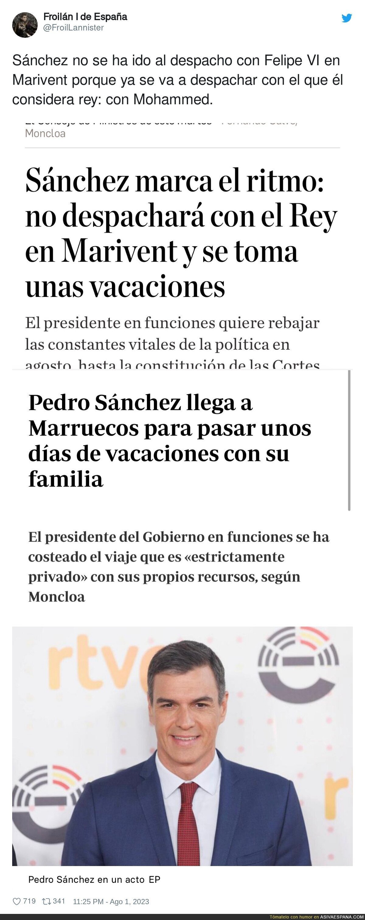 Las polémicas vacaciones de Pedro Sánchez en Marruecos