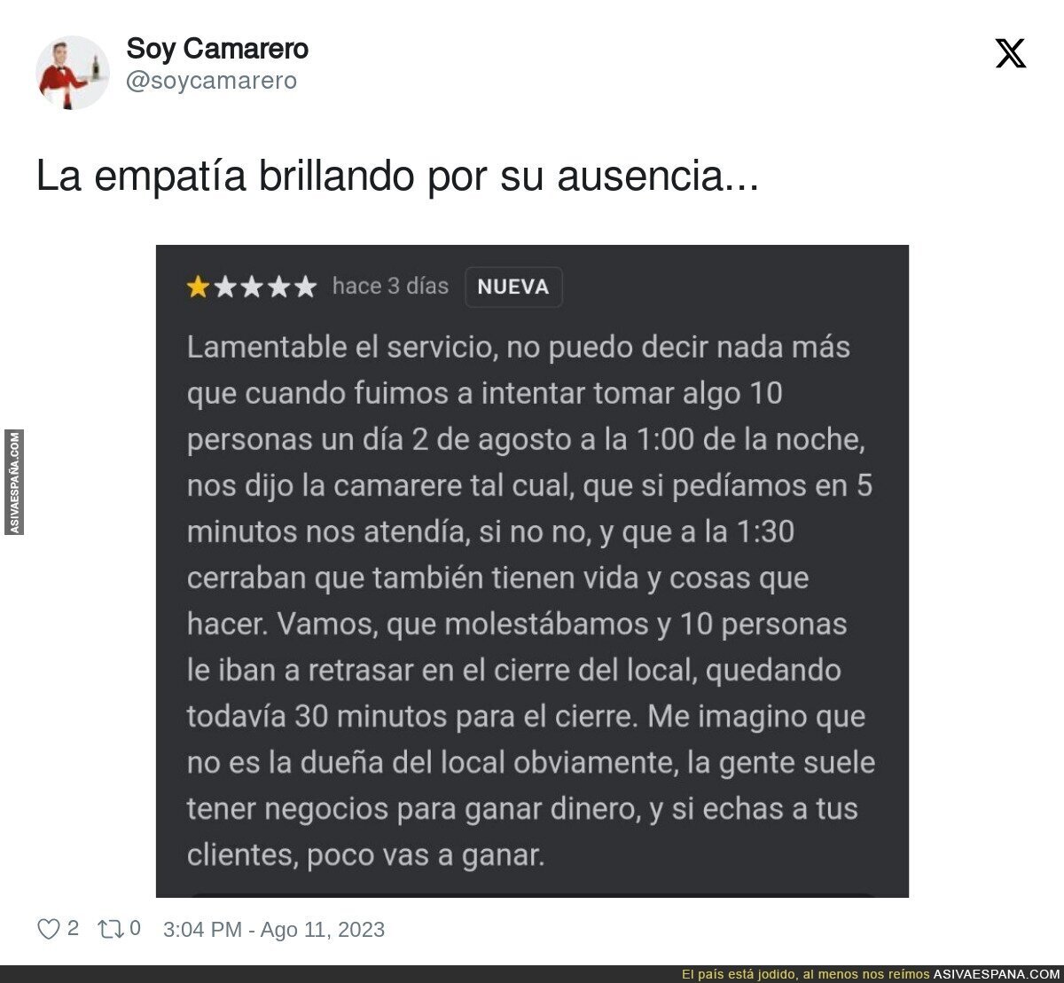 Así no avanzamos como sociedad