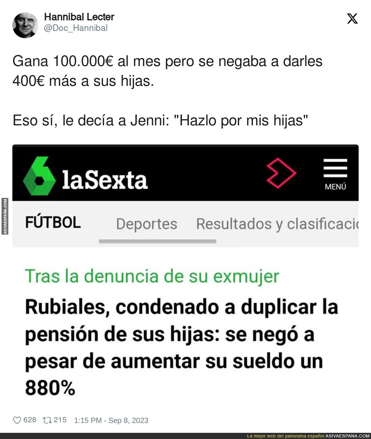 Rubiales es un sinvergüenza