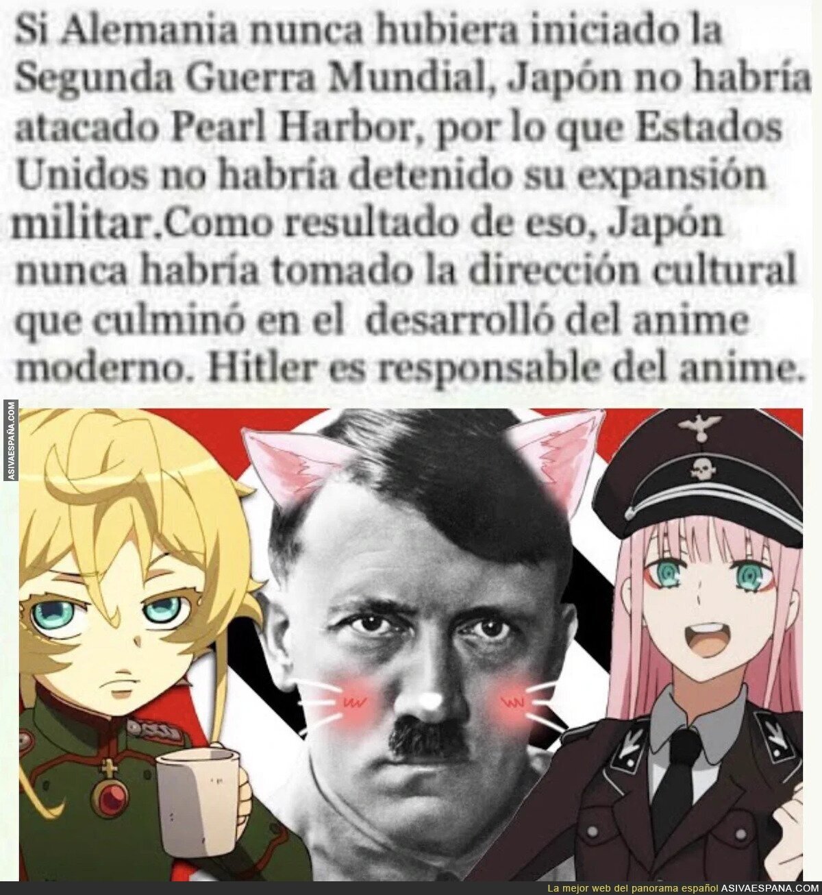 Hitler es el responsable del anime