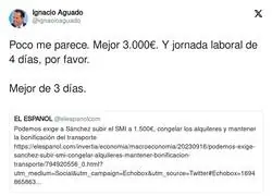 ¿Qué problema tiene Ignacio Aguado con los salarios?