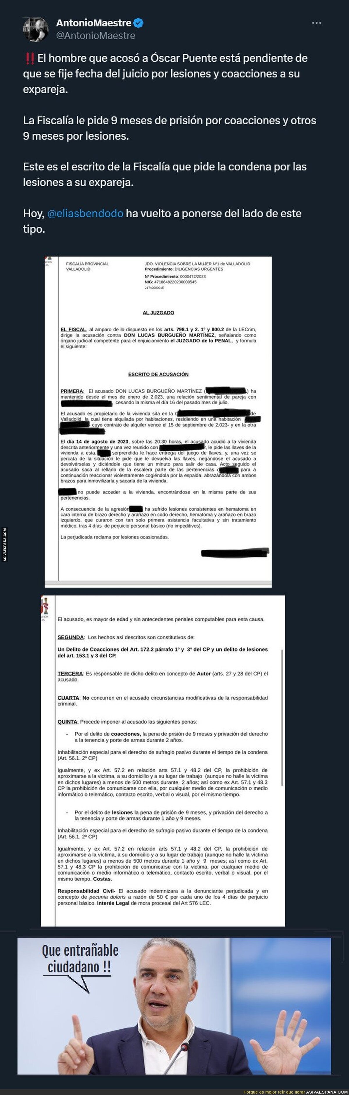 Conmovedor lo de Elías Bendodo con el acosador de Oscar Puente