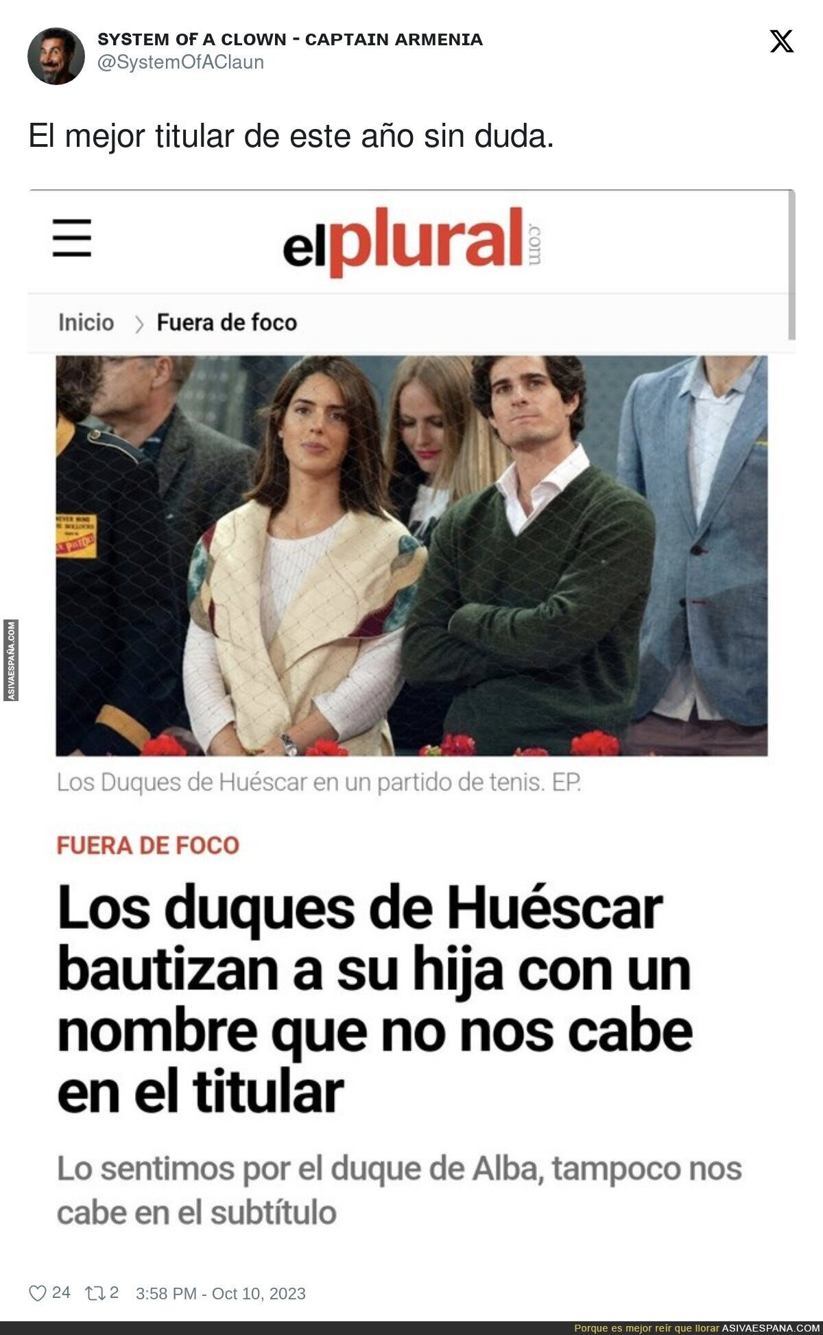 Es insuperable un titular así