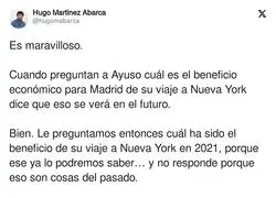 Ayuso no responde las cosas que si debería según ella