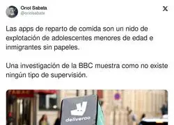 Terrible lo que sucede con los trabajos de reparto de comida