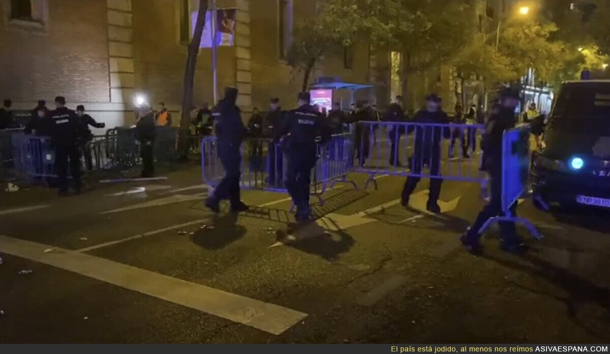 La gente de derechas se cansa de manifestarse en Madrid y esto hace la Policía