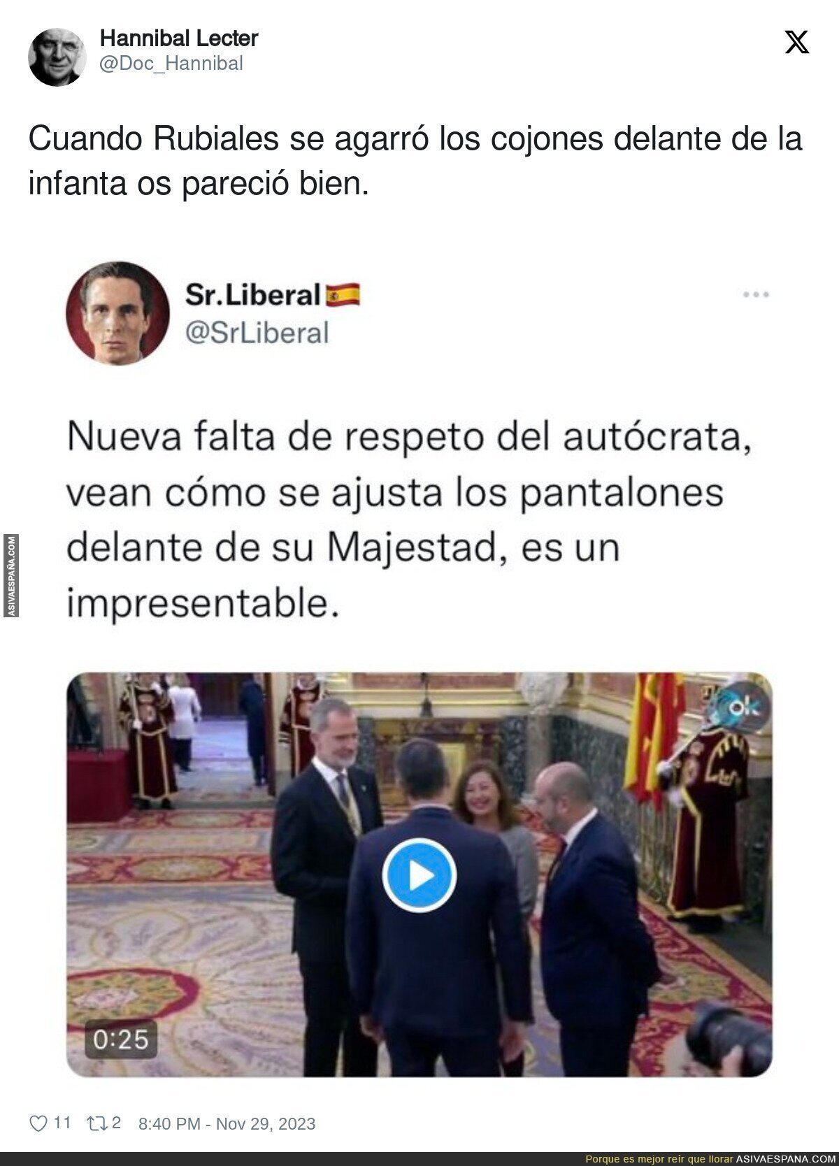 La indignación en la derecha depende cuando