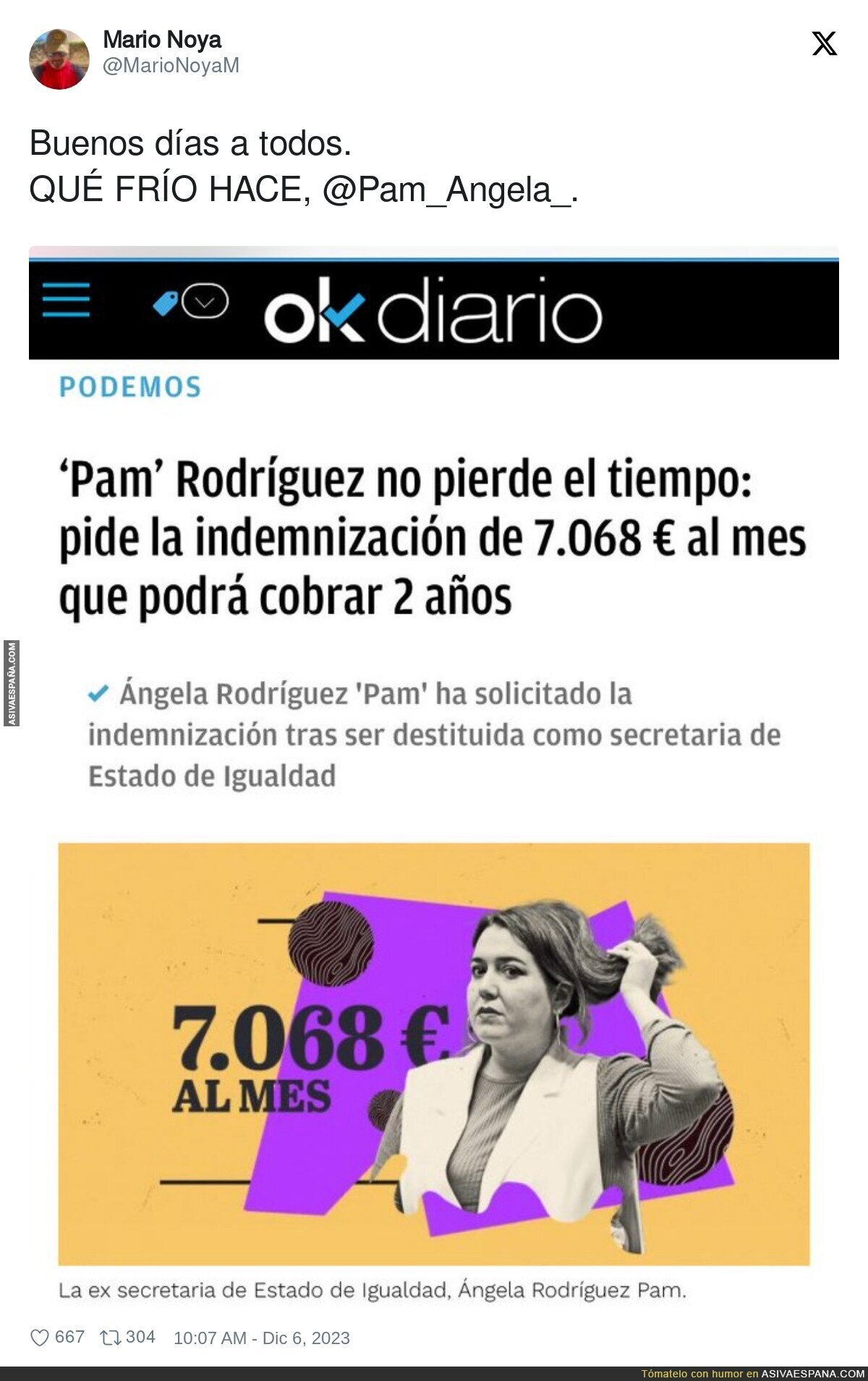 La buena vida que se va a pegar PAM