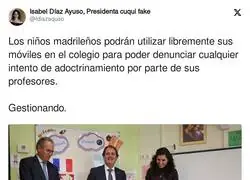 Ayuso contra el adoctrinamiento