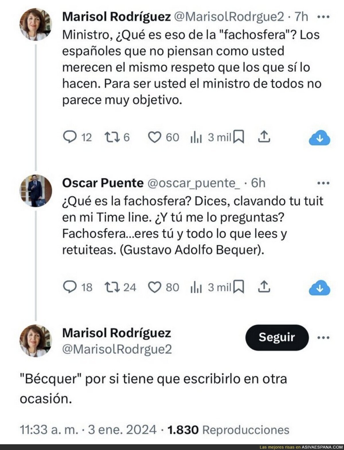 Dejando mal a Oscar Puente tras intentar pasarse de gracioso