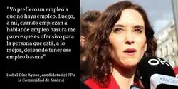 Isabel Díaz Ayuso y el empleo