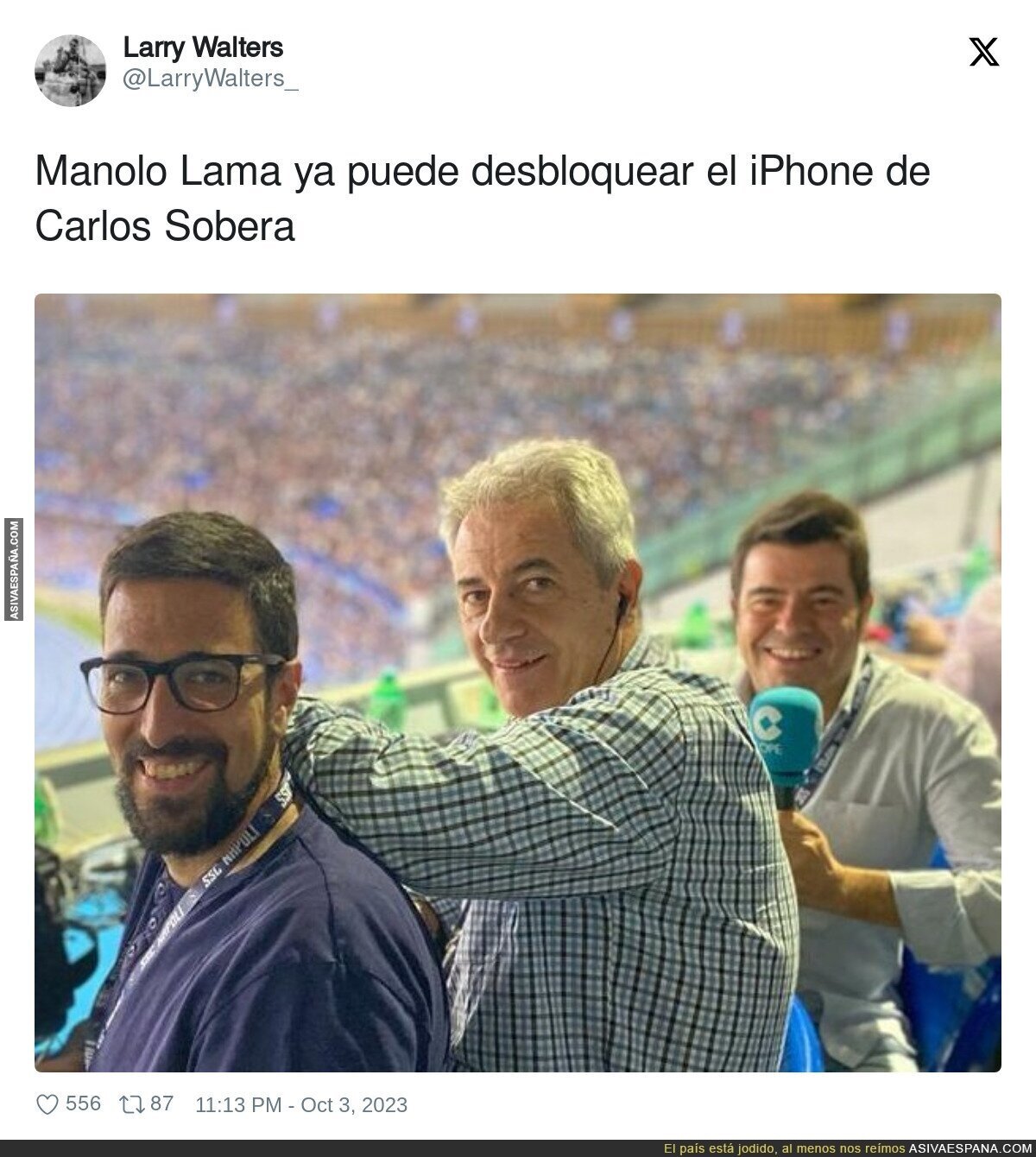 Vaya cara se le está quedando a Manolo Lama