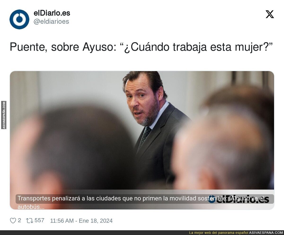 Oscar Puente se toma a broma a Ayuso