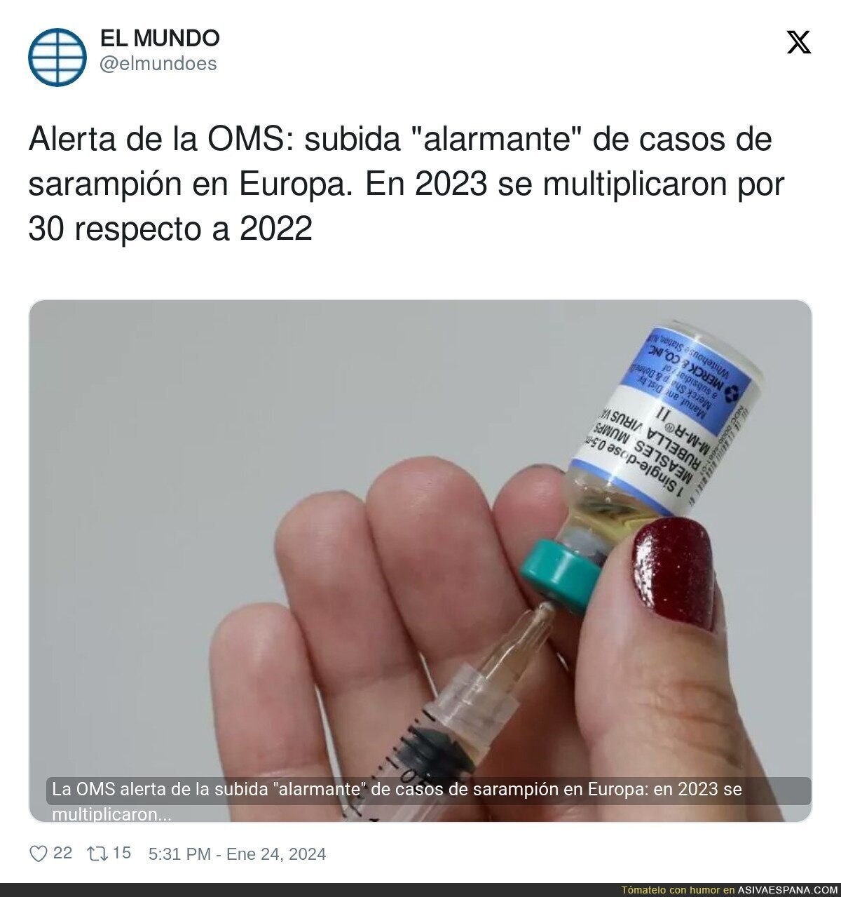 Cuidado con el sarampión