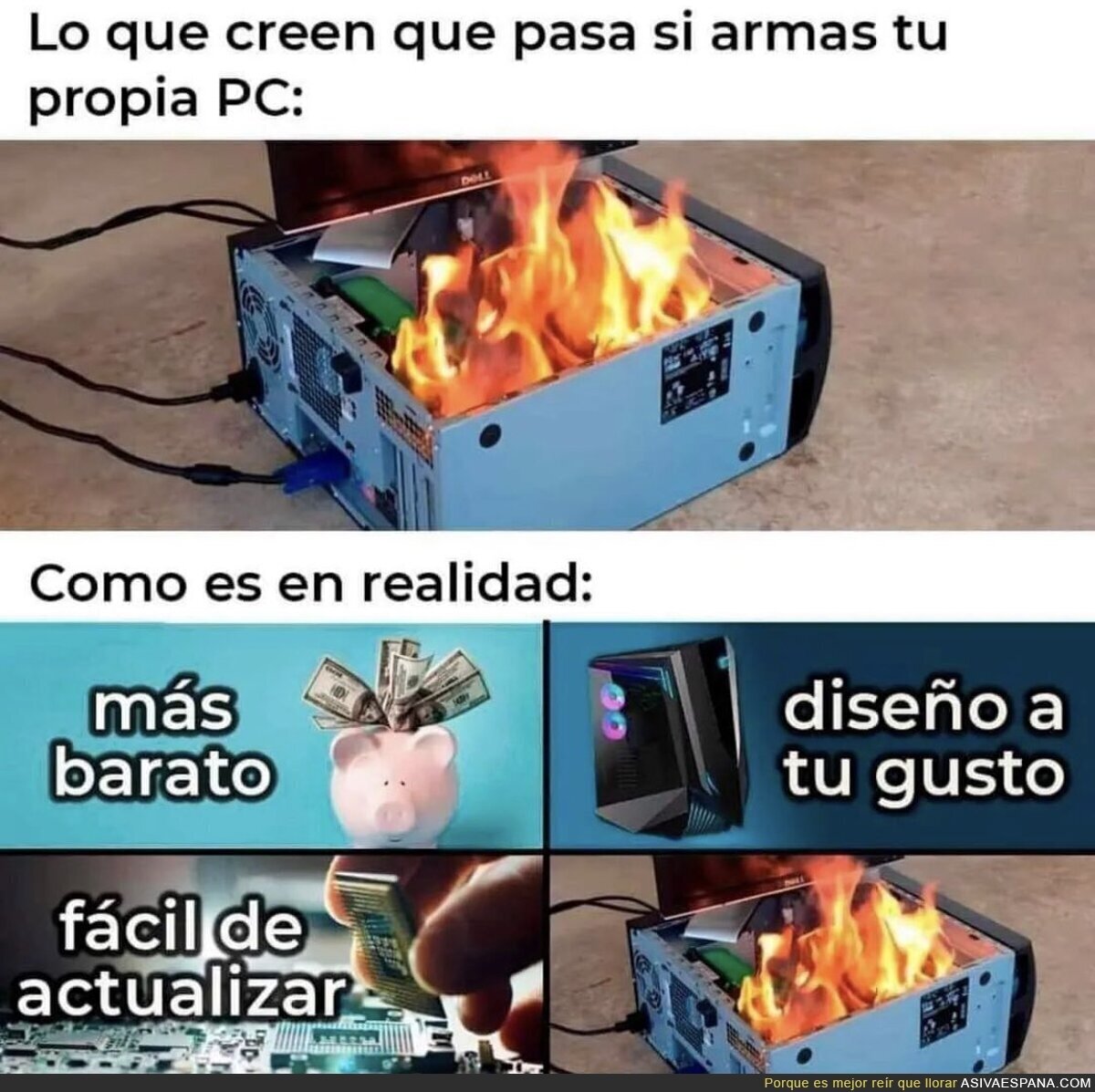 La realidad de un PC a piezas