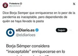 La cara tan dura que tiene Borja Semper