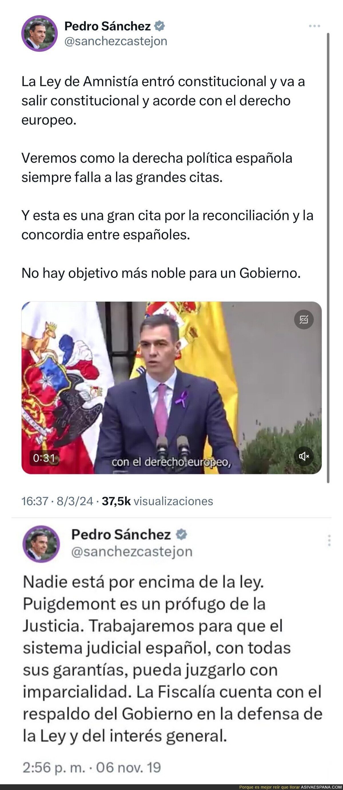 Así es como Pedro Sánchez ha cambiado de opinión