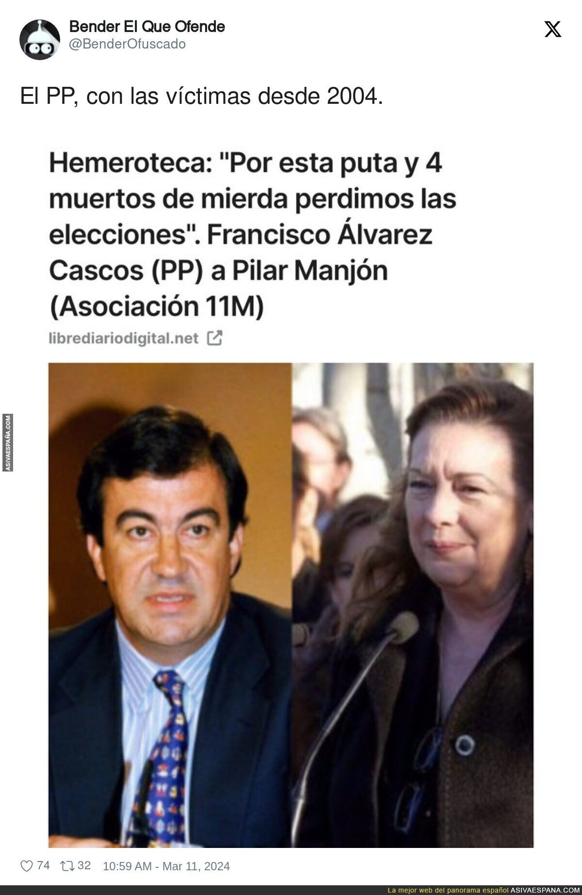 Tremendo el pasado del PP con las víctimas de terrorismo