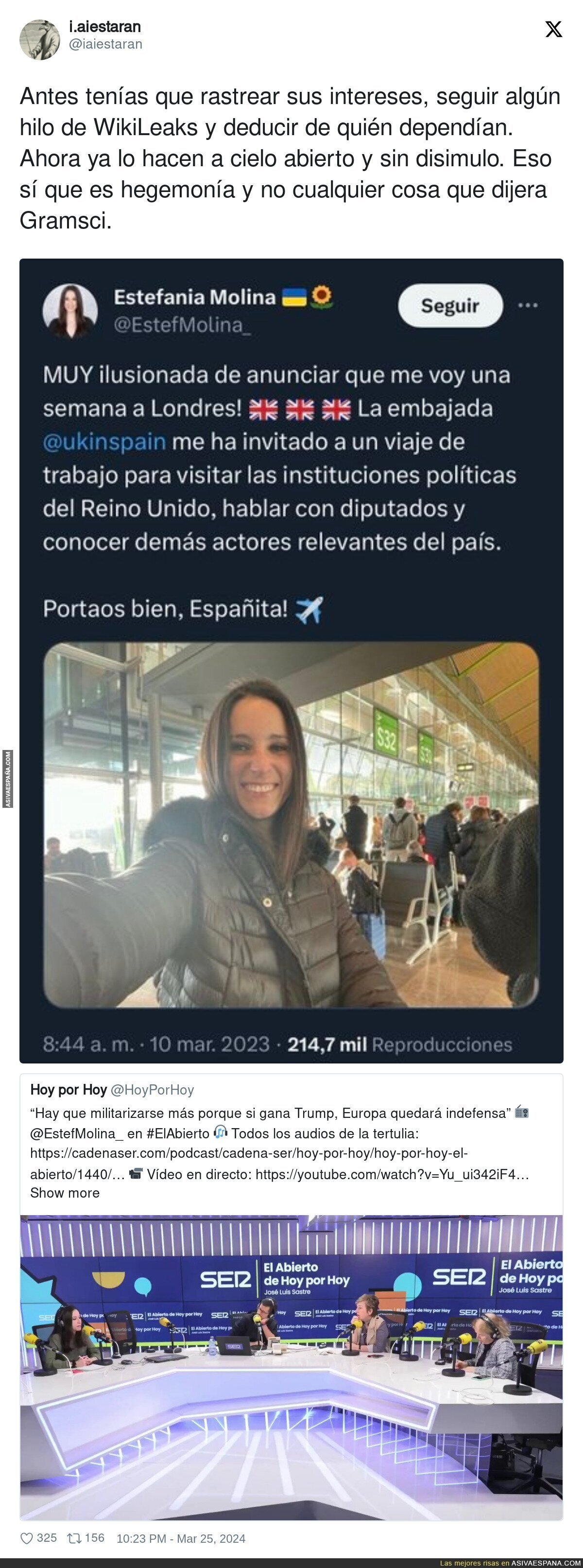 Los intereses de Estefania Molina al descubierto