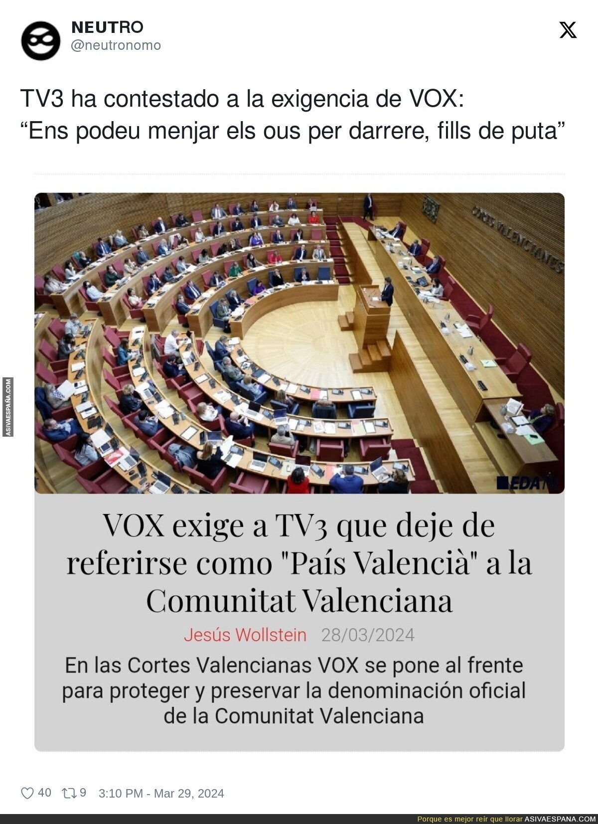 Las exigencias de VOX a TV3