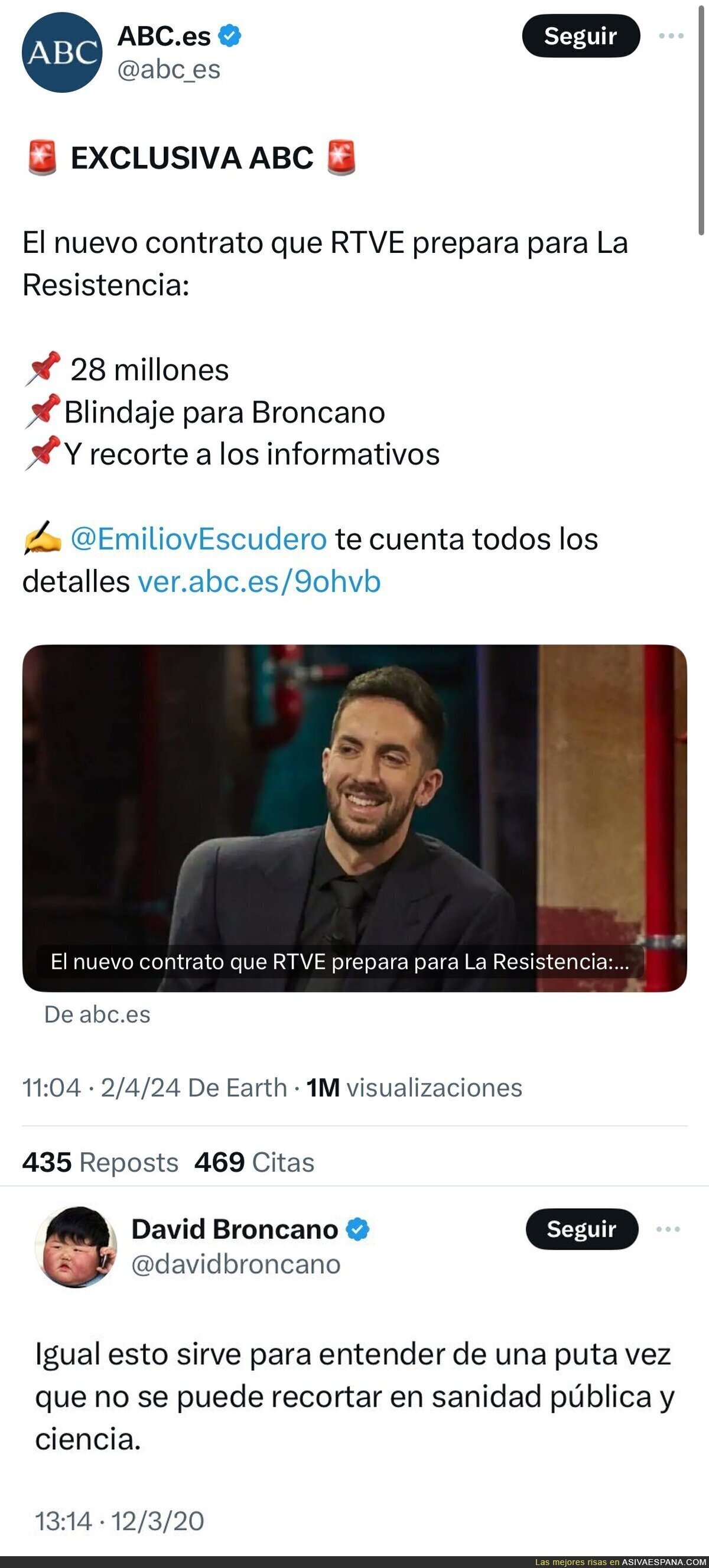 Este tuit de 2020 retrata a David Broncano con el sueldazo que tendrá en RTVE