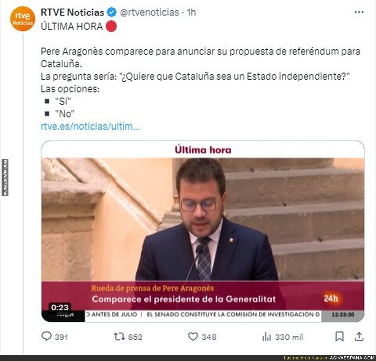 Ya se nota la "Ley orgánica de amnistía para la normalización institucional, política y social en Cataluña"