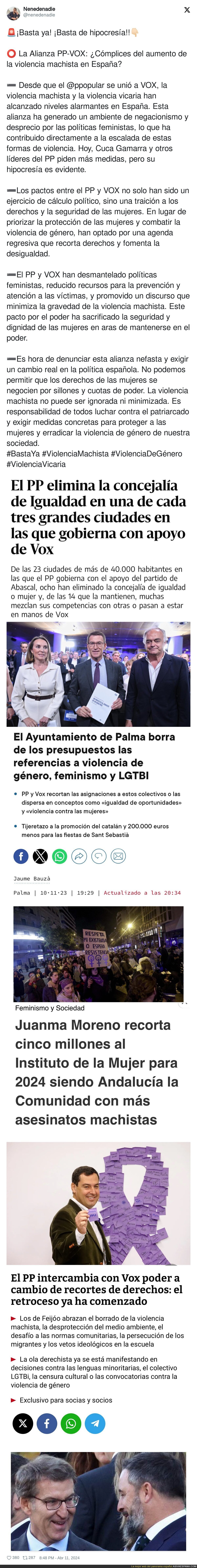 La gran hipocresía de PP y VOX