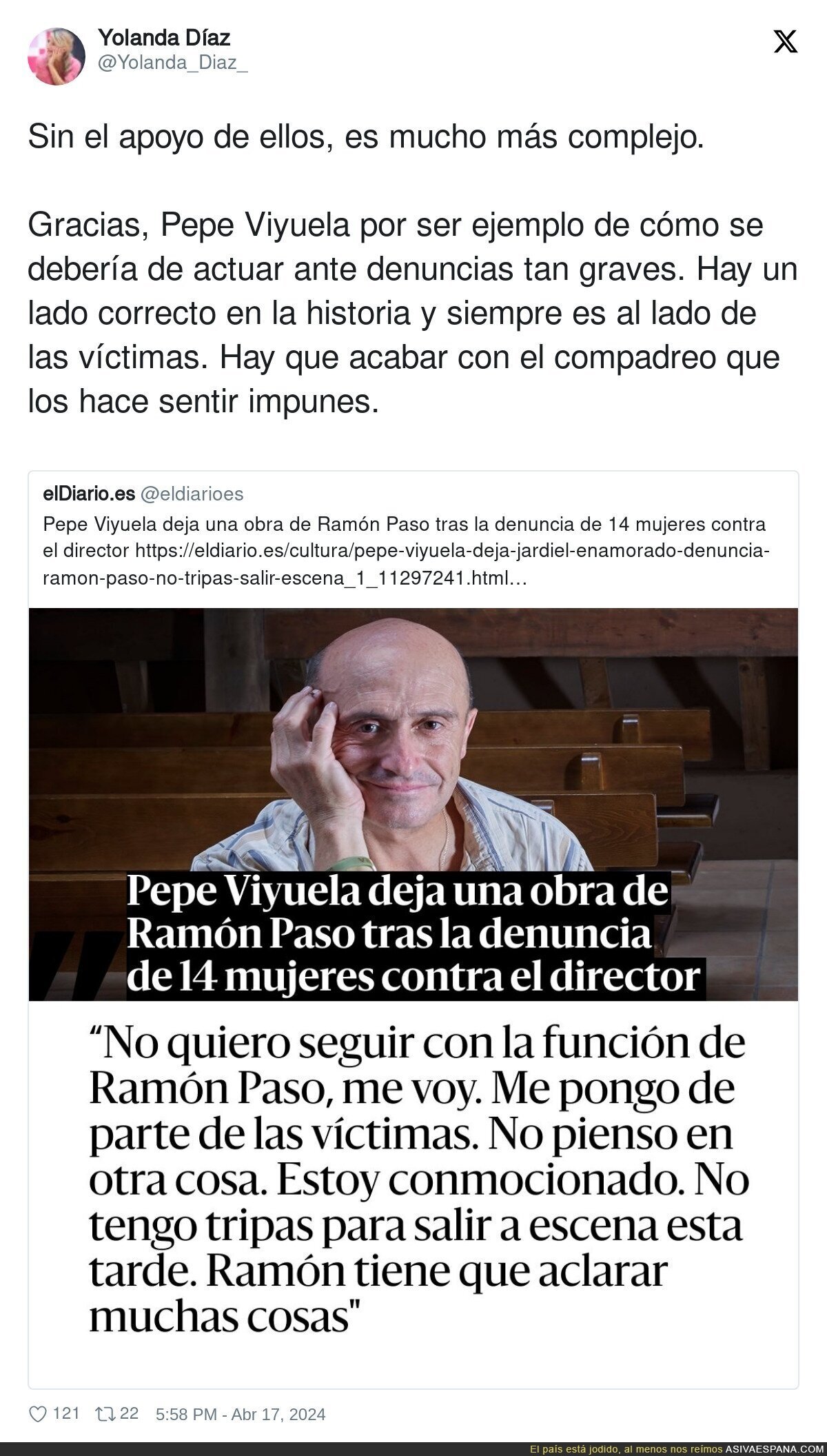 Pepe Viyuela da un gran ejemplo