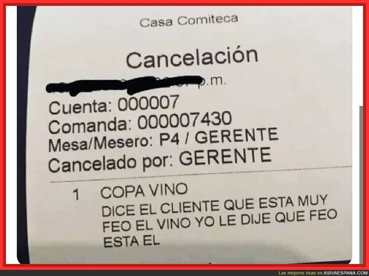 Pedido cancelado, y con razón