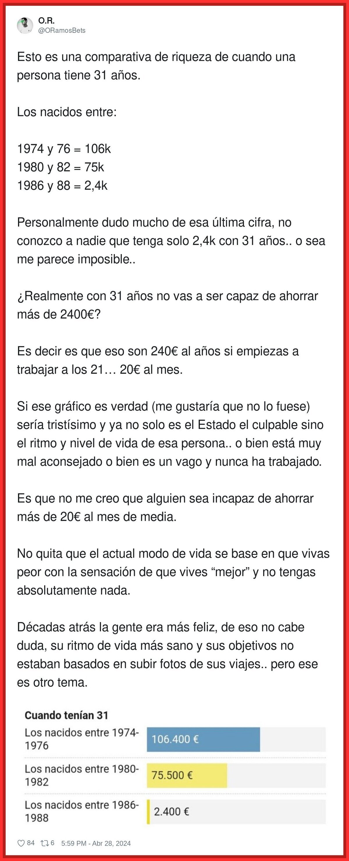 La brutal comparativa de los jóvenes y sus ahorros en los 70 y finales de los 80