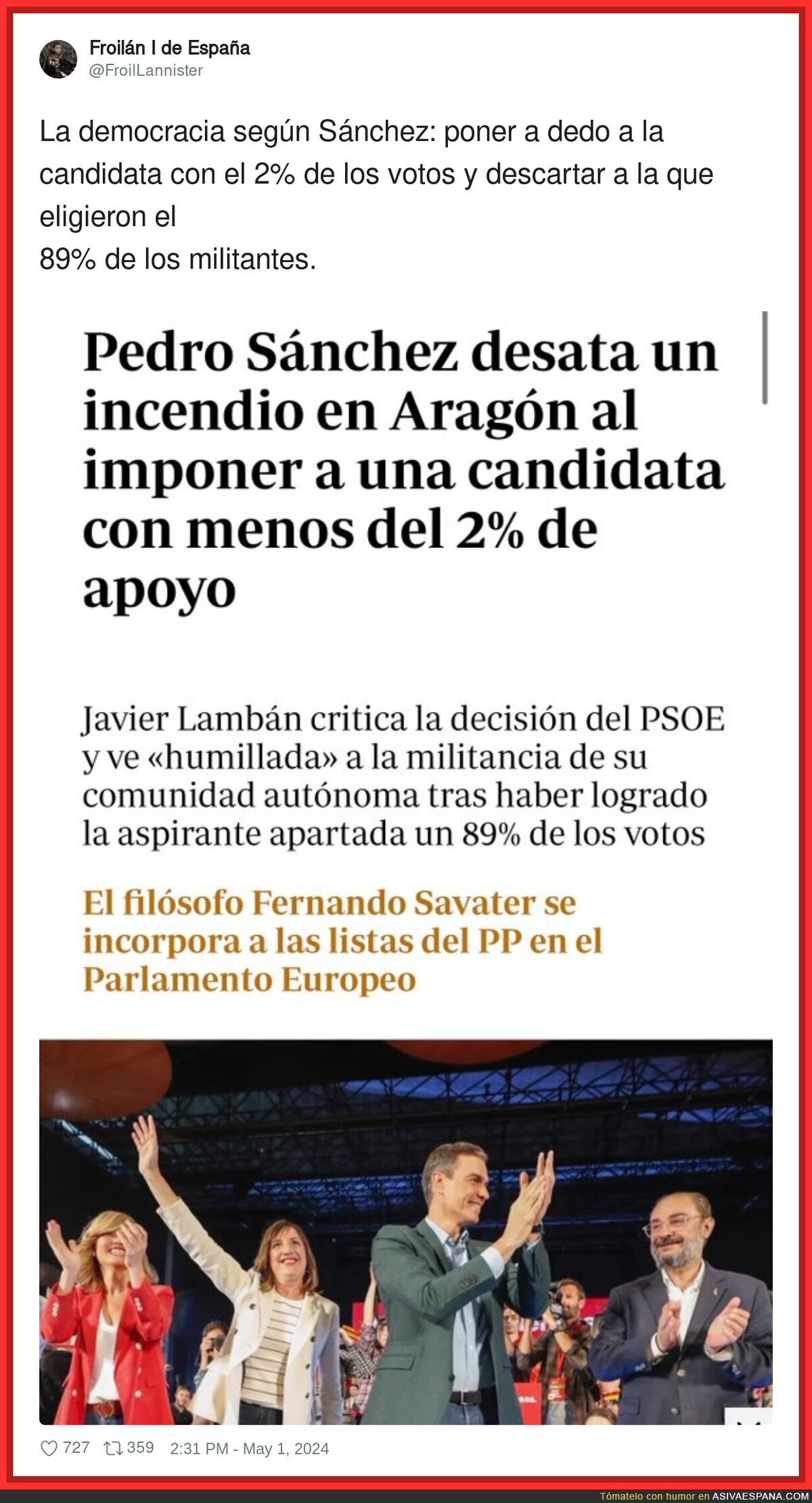 Así es la democracia de Pedro Sánchez