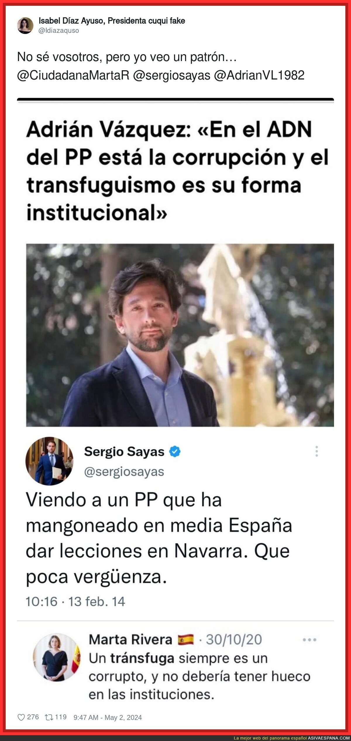 Hablando de tránsfugas...